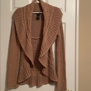 New York & Company Tan Knit Cardigan